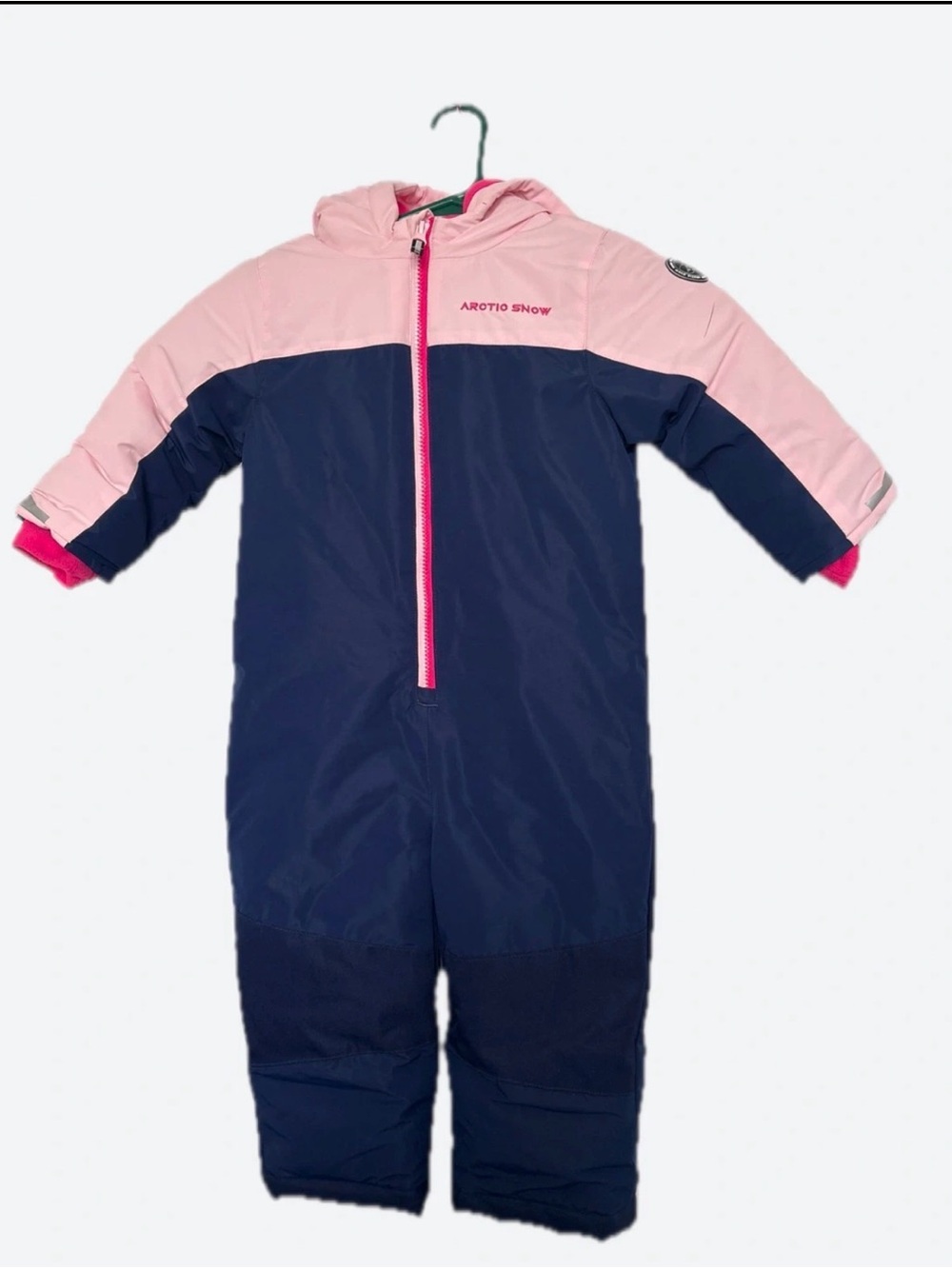 Kids' Pink & Navy One-Piece Snow Suit